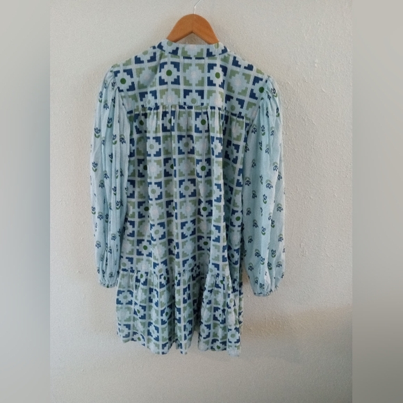 OLIVIA JAMES THE LABEL Chloe Cotton Puff Sleeve Ruffle Dress |S - Picture 7 of 9